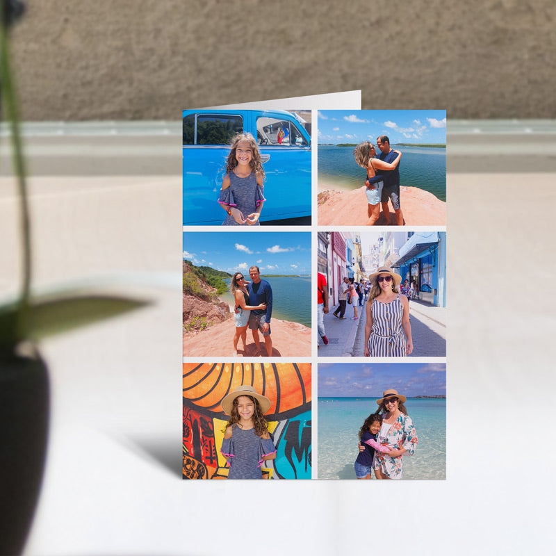 Personalise Photo Grid Greetings Card Standing Up