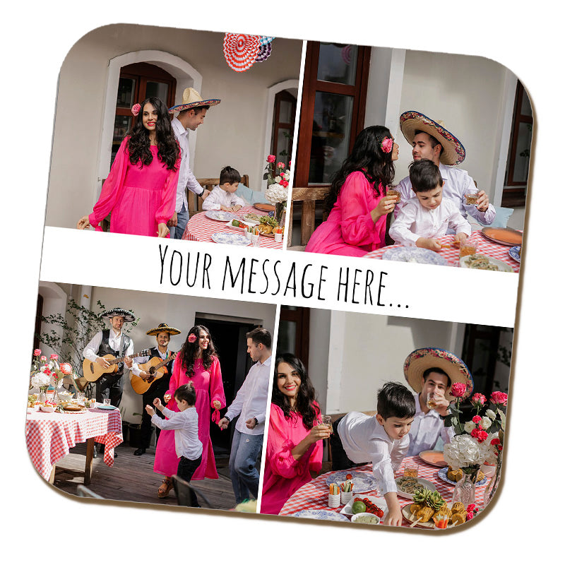 Photo Grid with Message Coaster