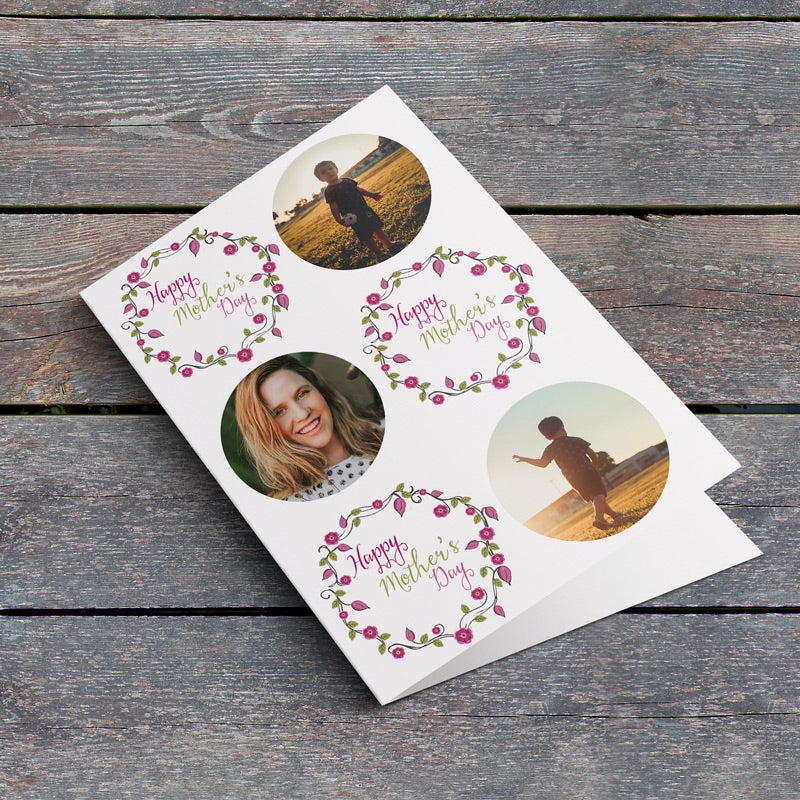 Pink Flower Crown Birthday Card Lying Down