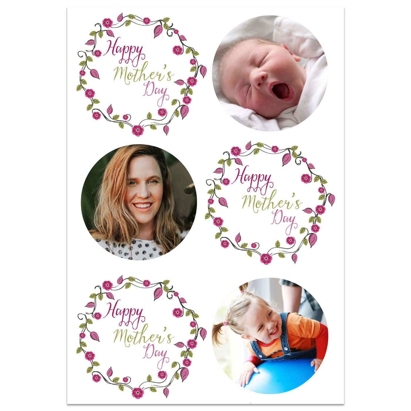 Pink Flower Crown Birthday Card Lying Down