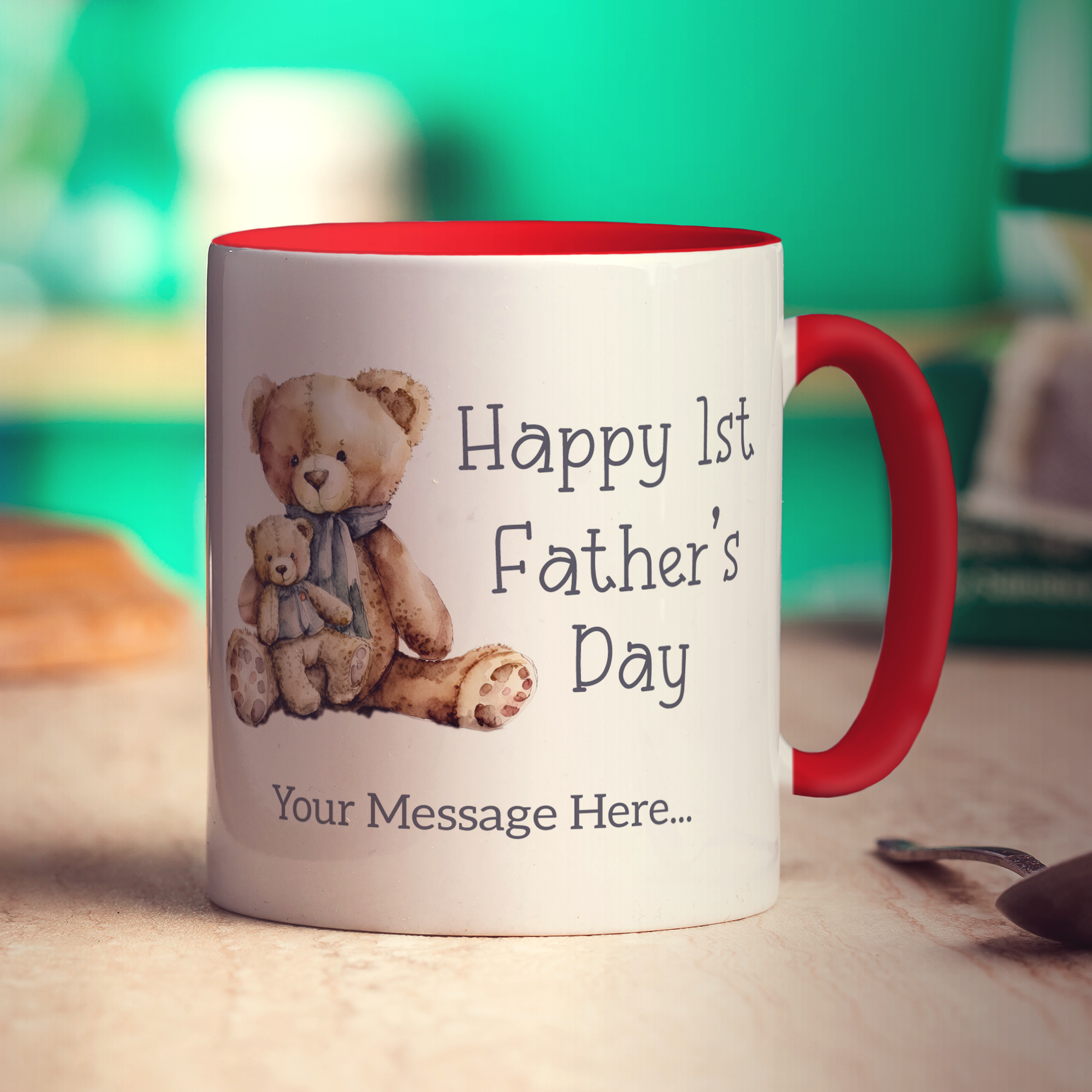 Happy 1st Father's Day Photo and Message Mug