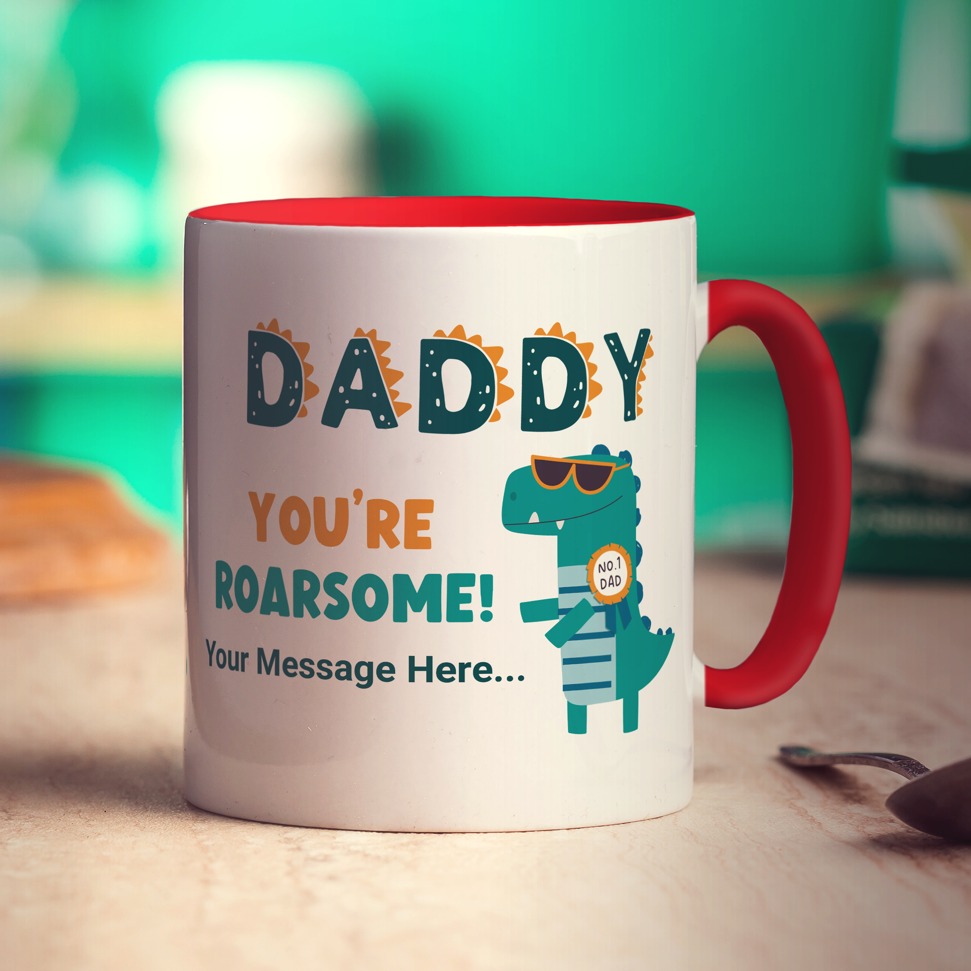 Daddy You're Roarsome Photo and Message Mug