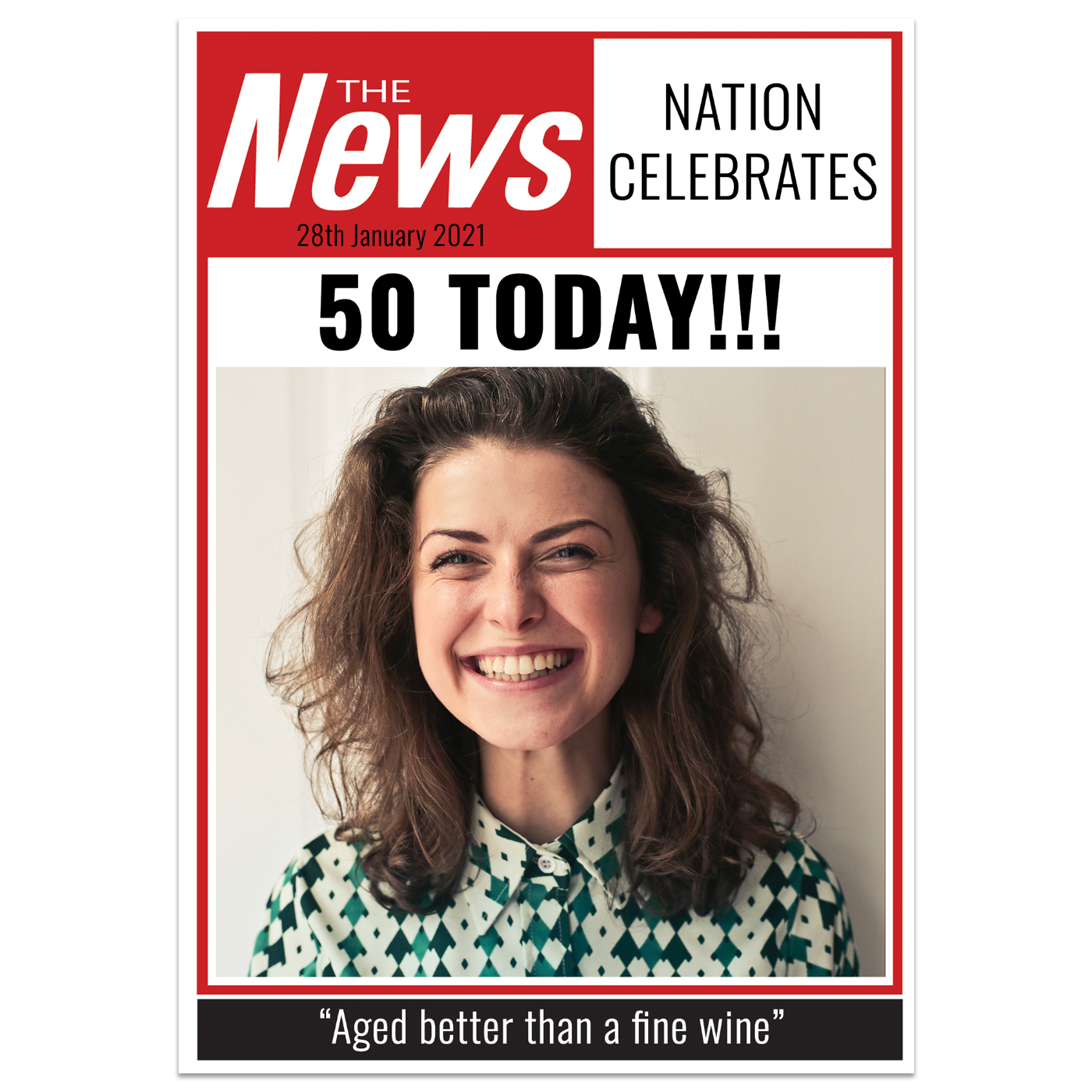 Spoof Newspaper Personalised Card 1