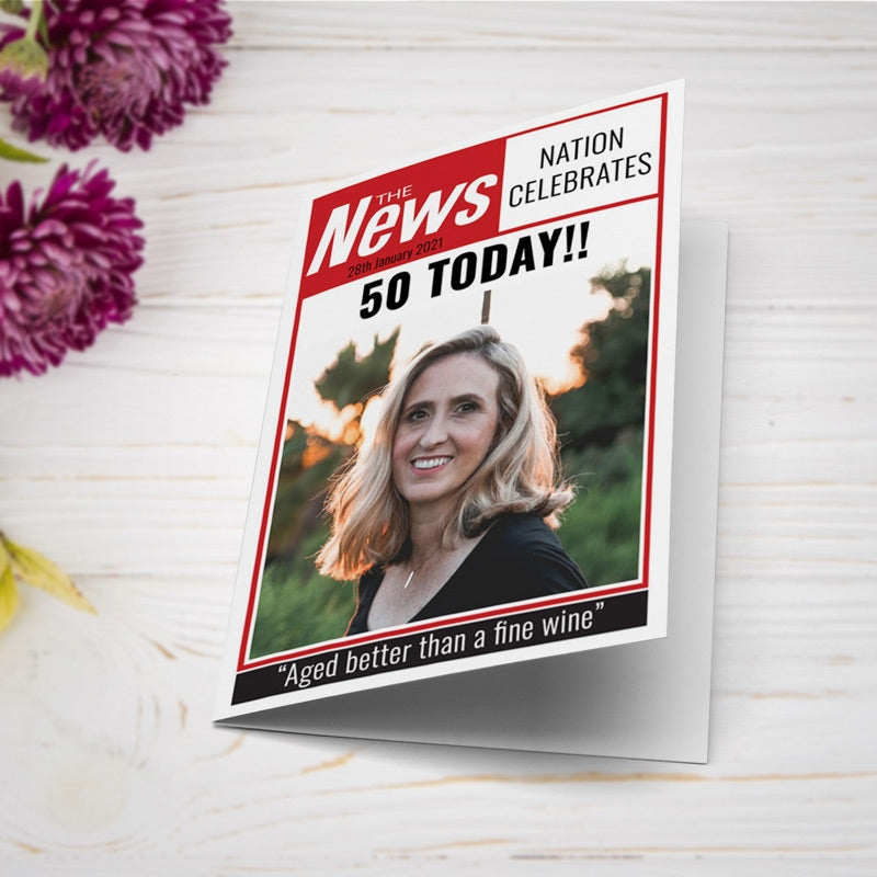 Spoof Newspaper Personalised Card 2