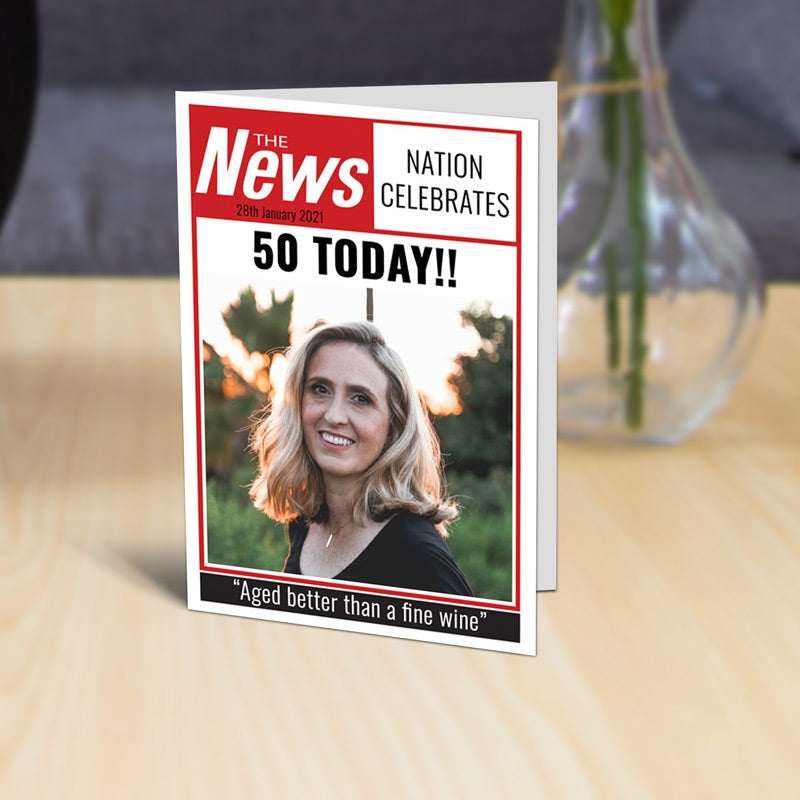 Spoof Newspaper Personalised Card 1