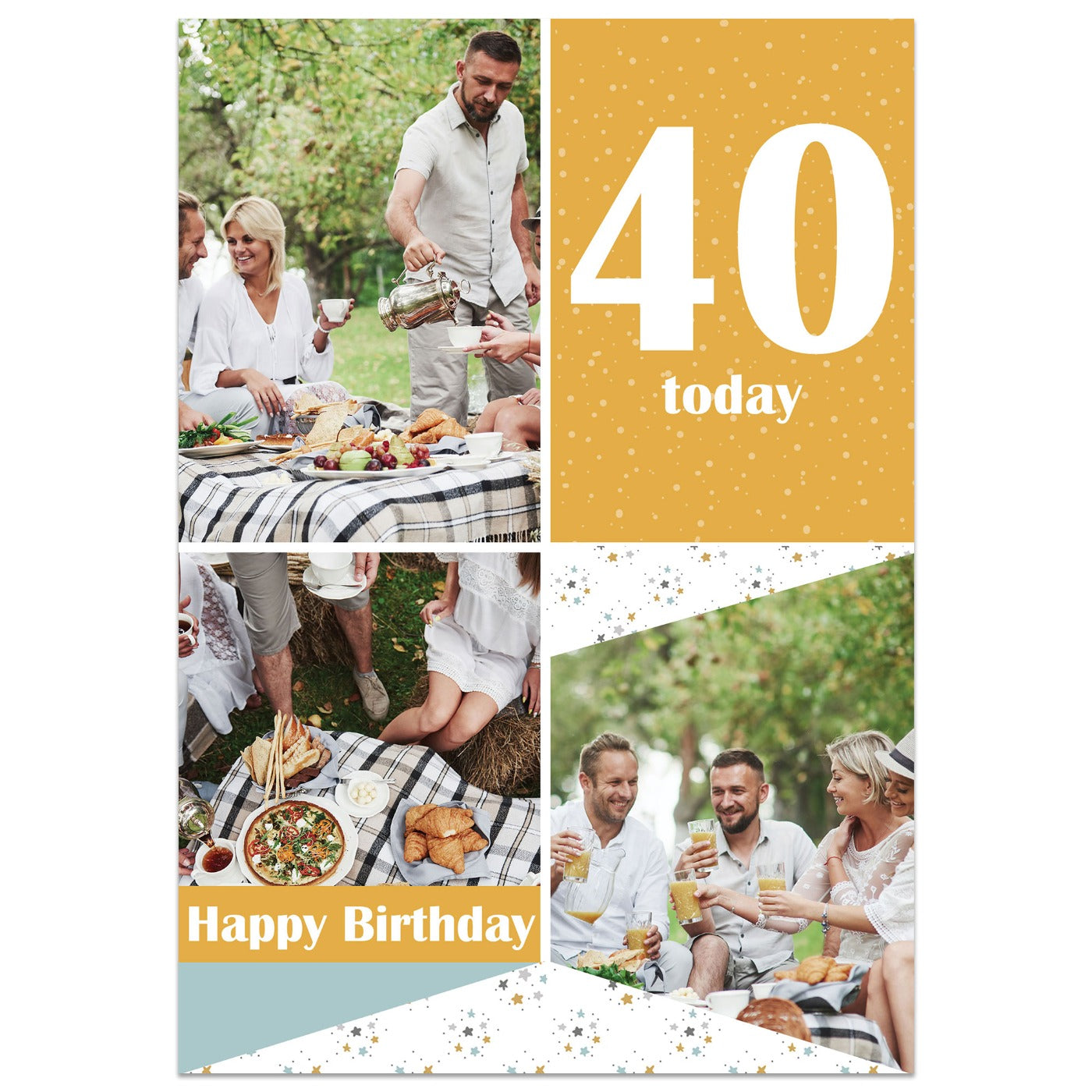 Star Photo Grid 40th Birthday Card