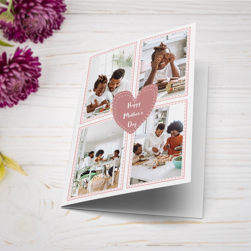 Stitch Heart Mother's Day Card Lying Down