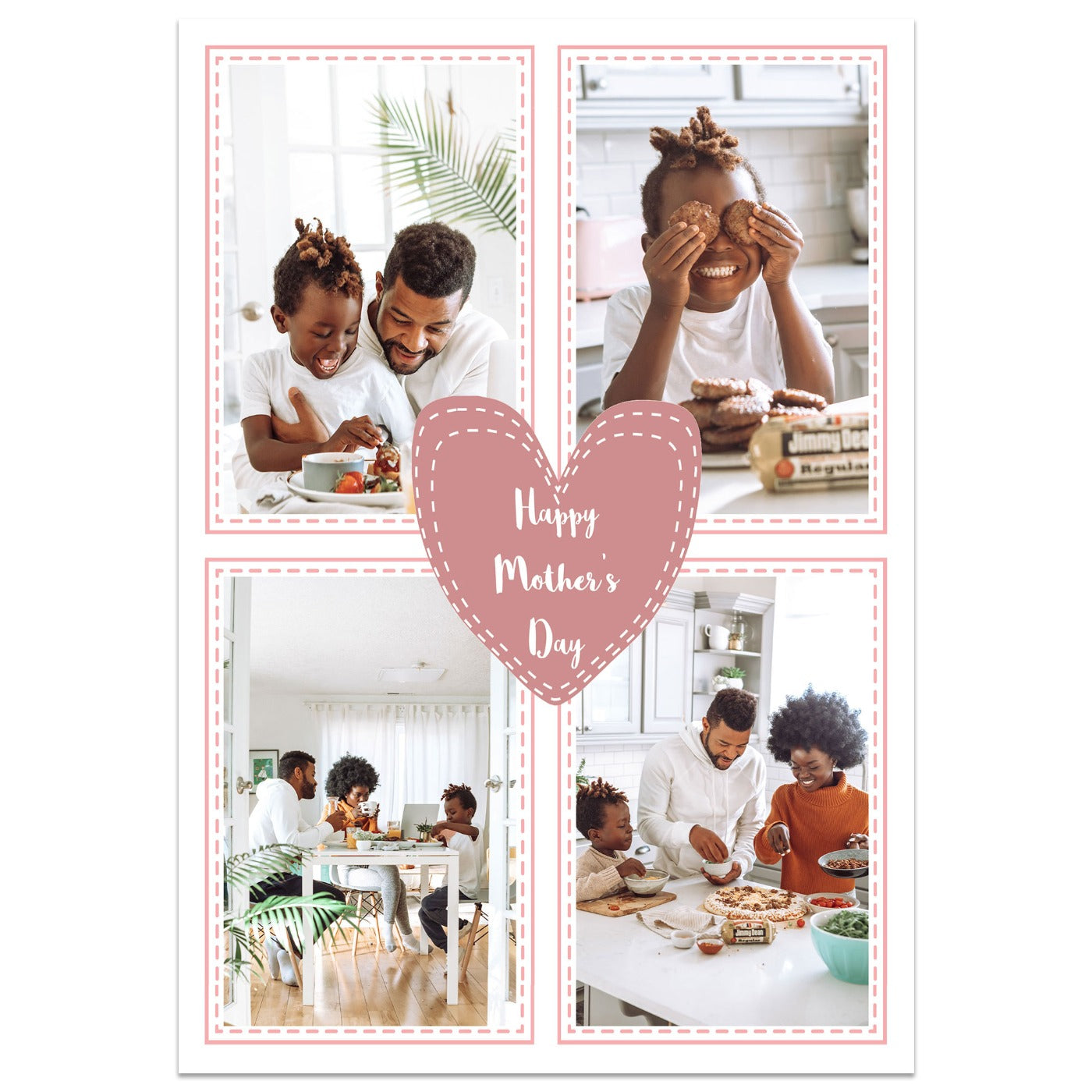 Stitch Heart Mother's Day Card Lying Down