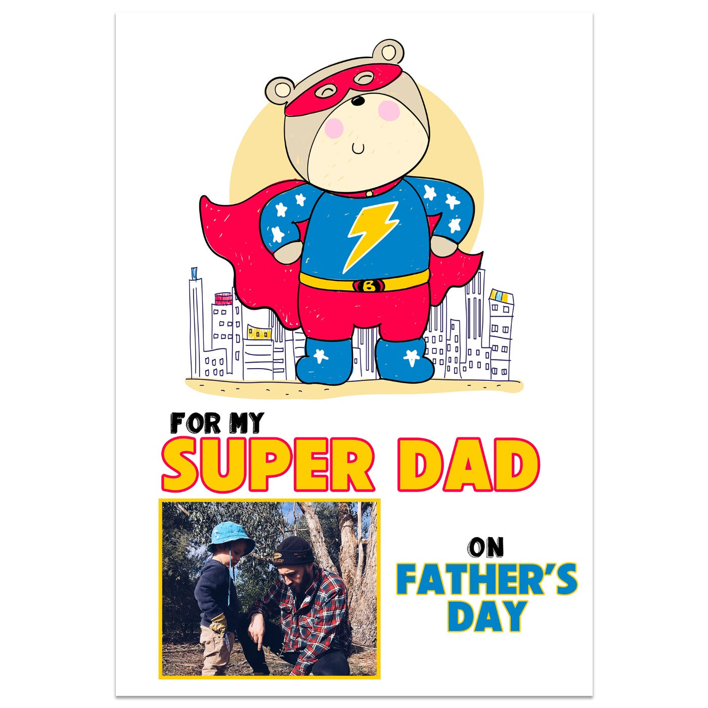 Super Dad Father's Day Card lying Down