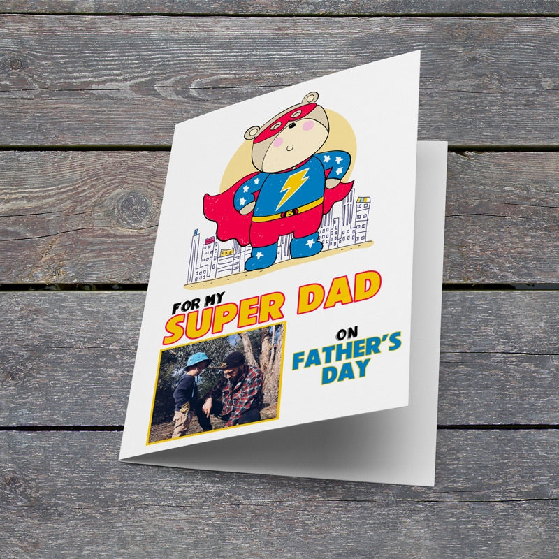 Super Dad Father's Day Card lying Down