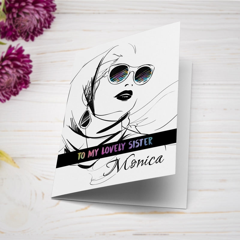 To My Lovely Sister Card Lying Down