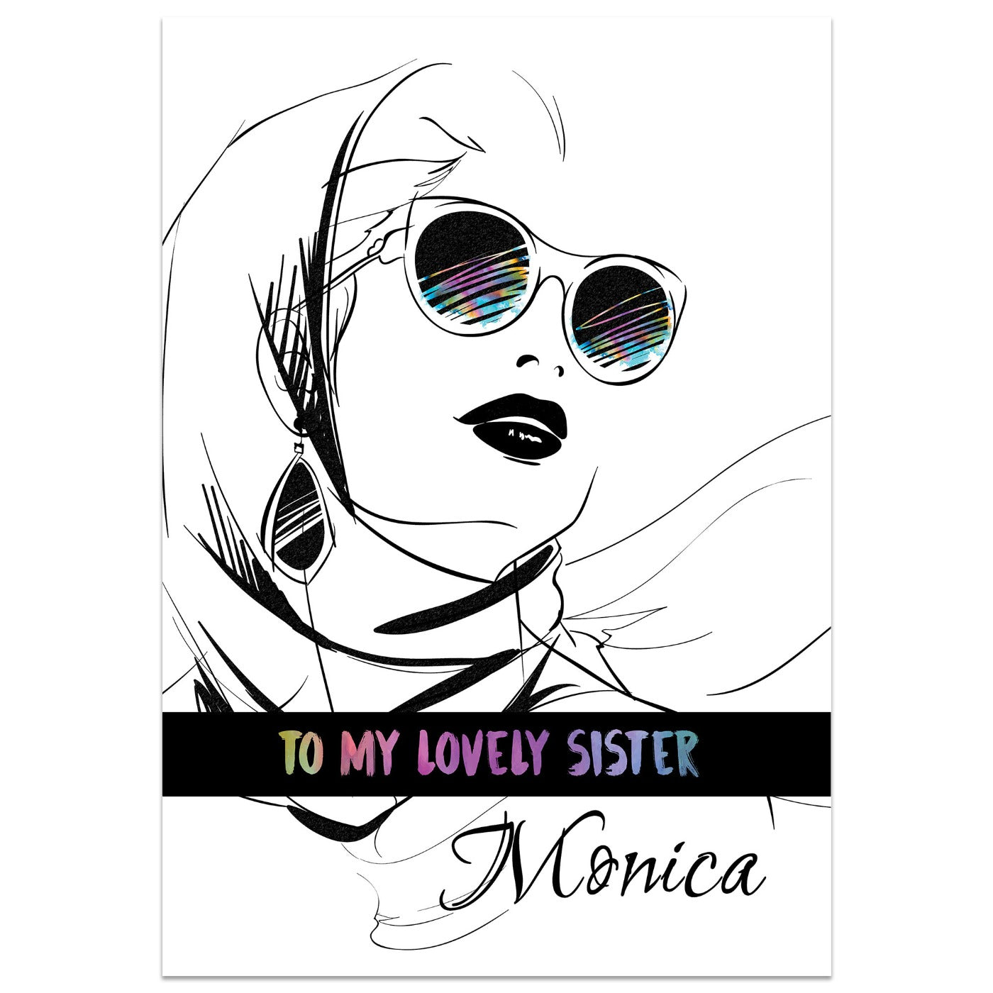 To My Lovely Sister Card Standing Up