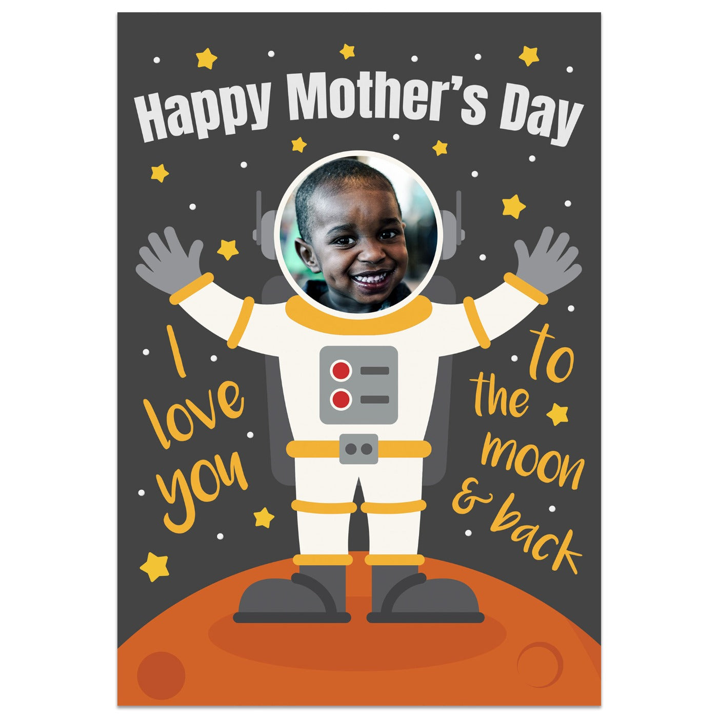 Personalised I love You To The Moon And Back Mother's Day Card Standing Up