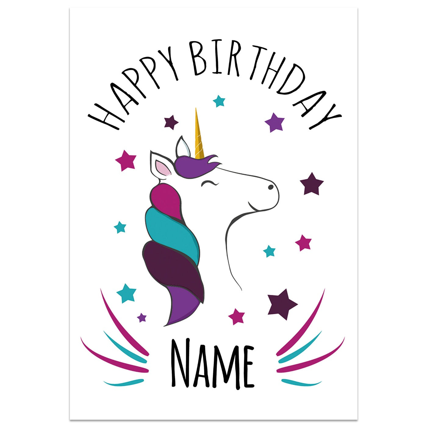 Unicorn Birthday Card Lying Down