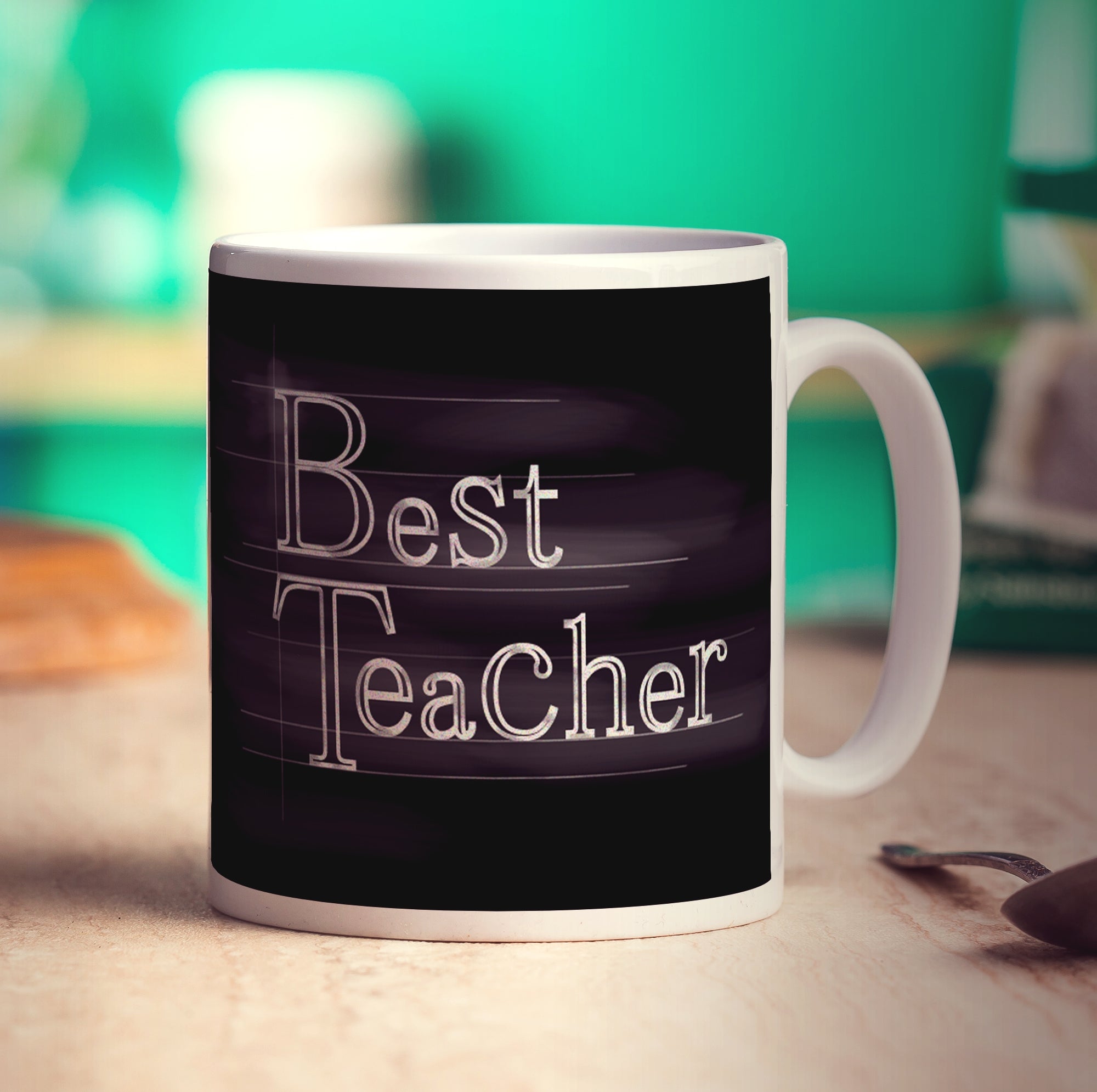 "Best Teacher" Chalkboard Style Message Mug