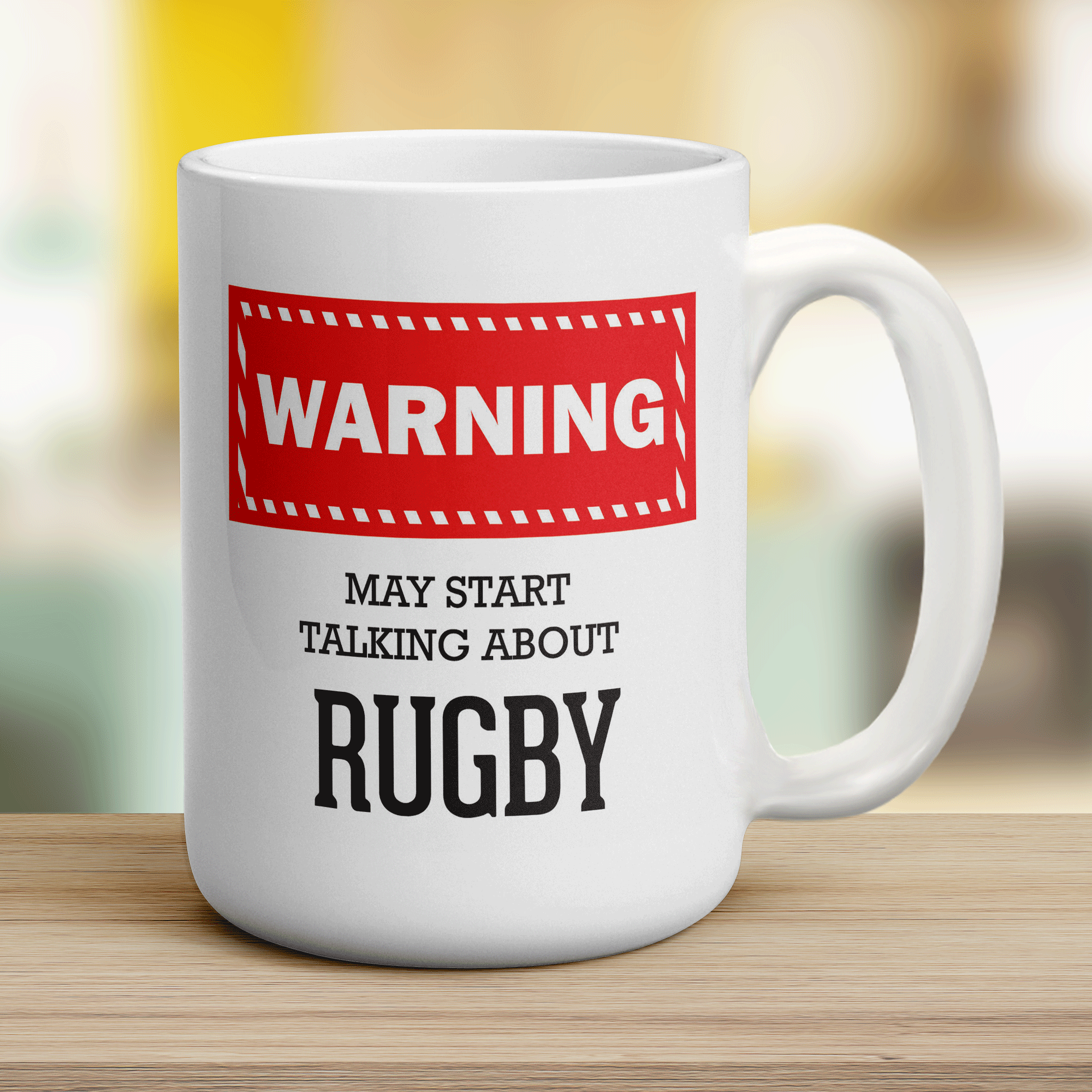Warning! May Start Talking About Rugby Mug