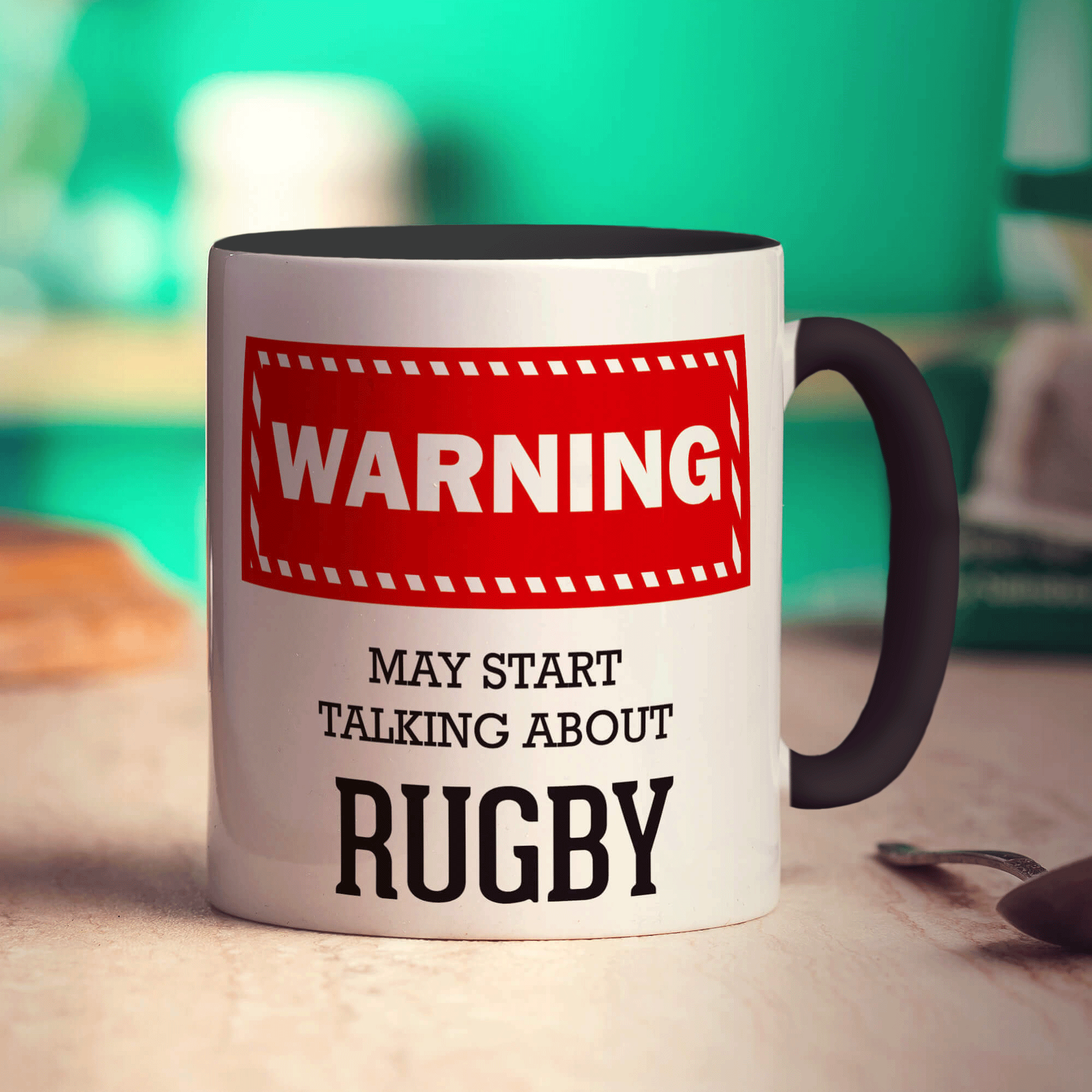 Warning! May Start Talking About Rugby Mug
