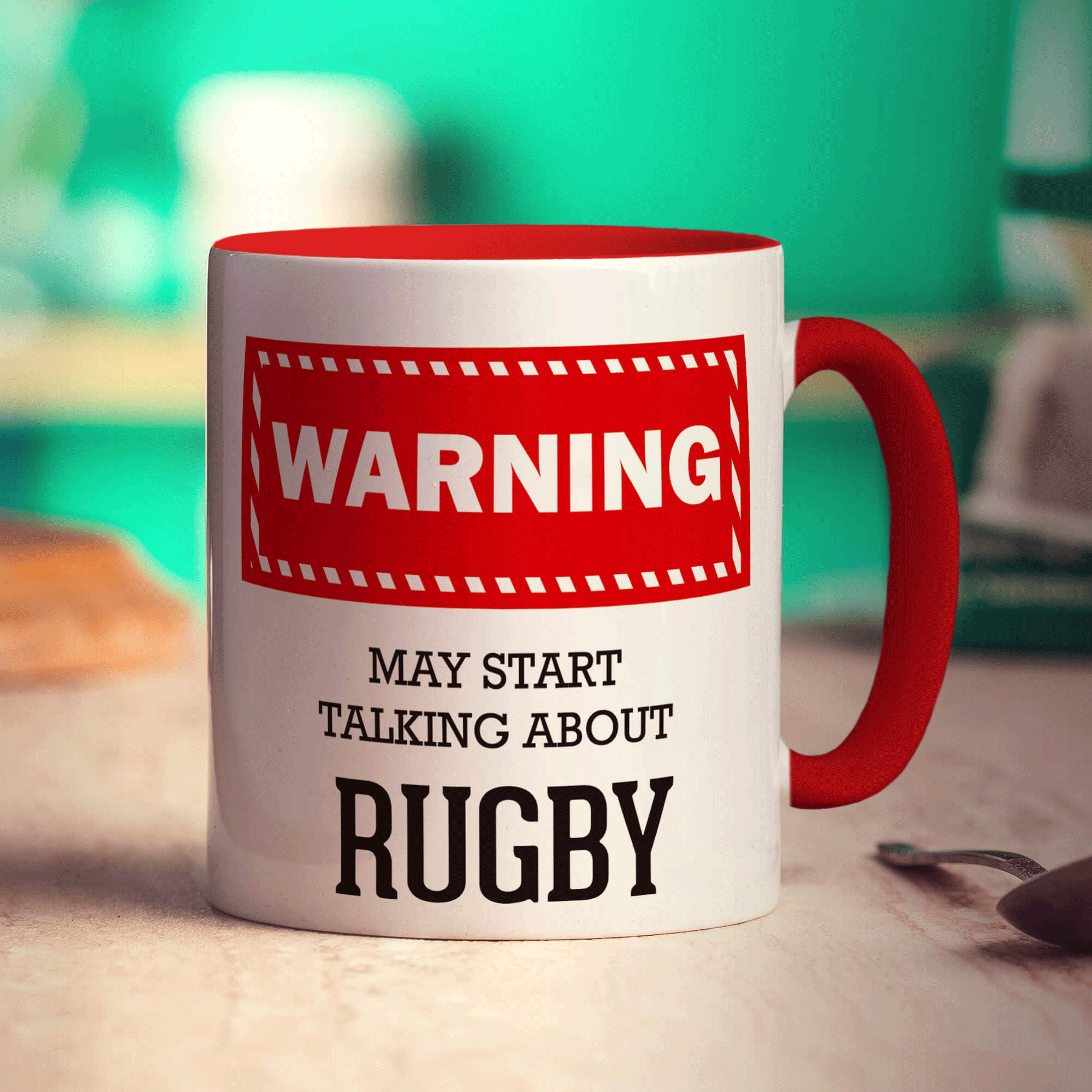 Warning! May Start Talking About Rugby Mug