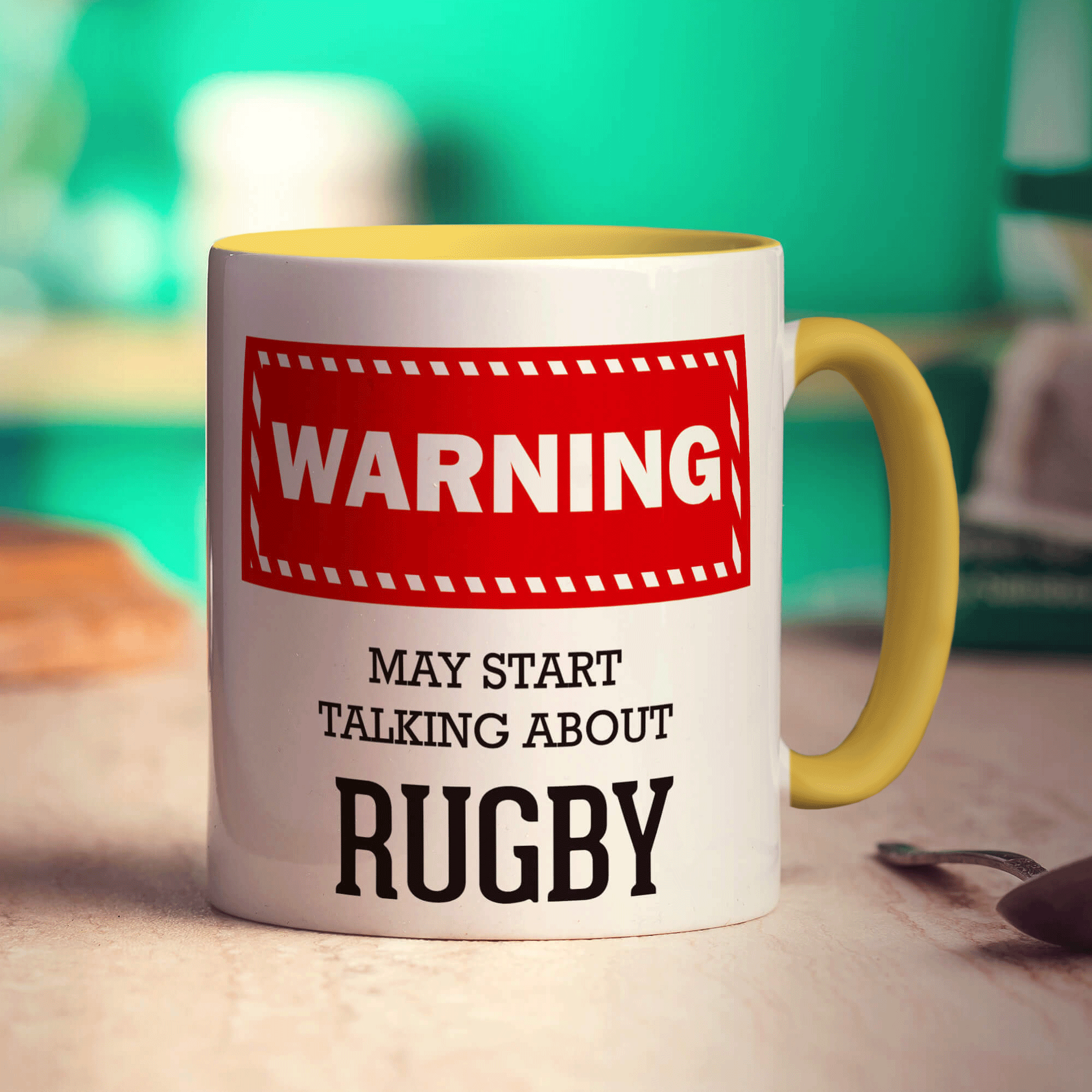 Warning! May Start Talking About Rugby Mug