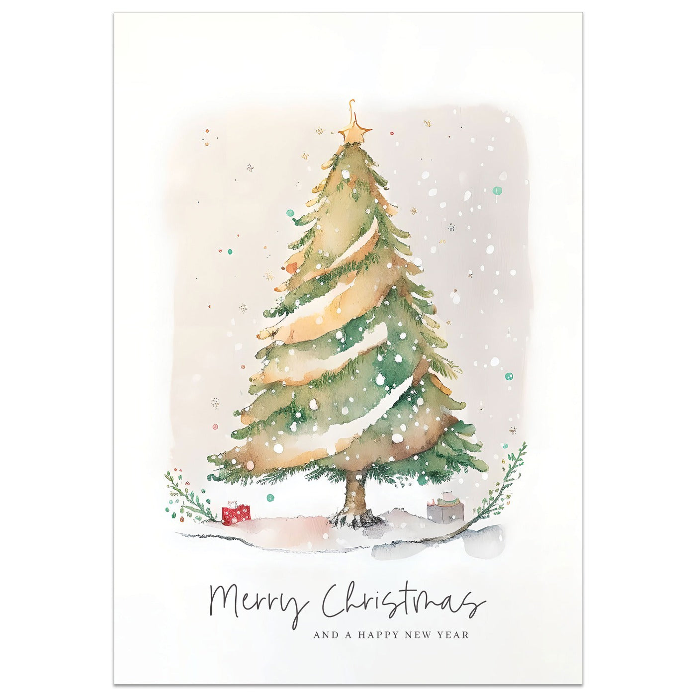 Watercolour Christmas Tree Card