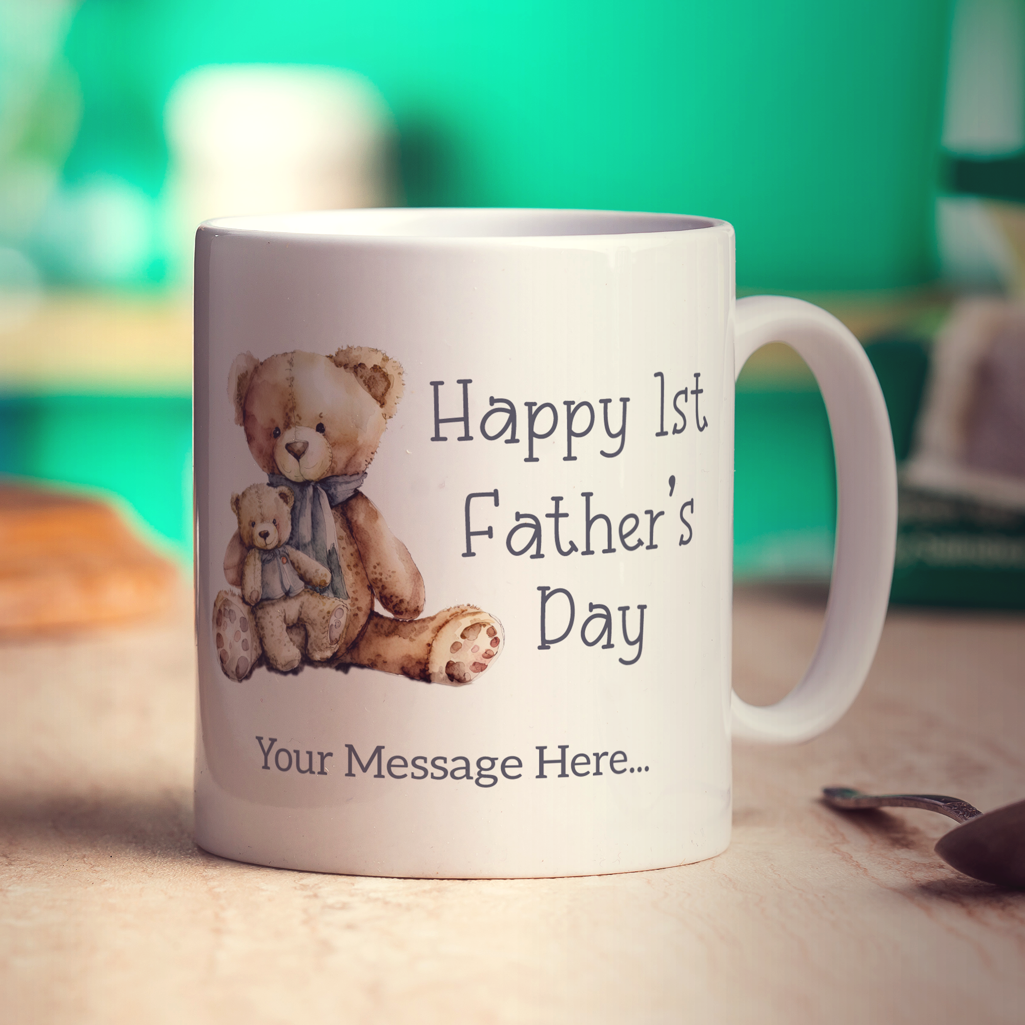 Happy 1st Father's Day Photo and Message Mug