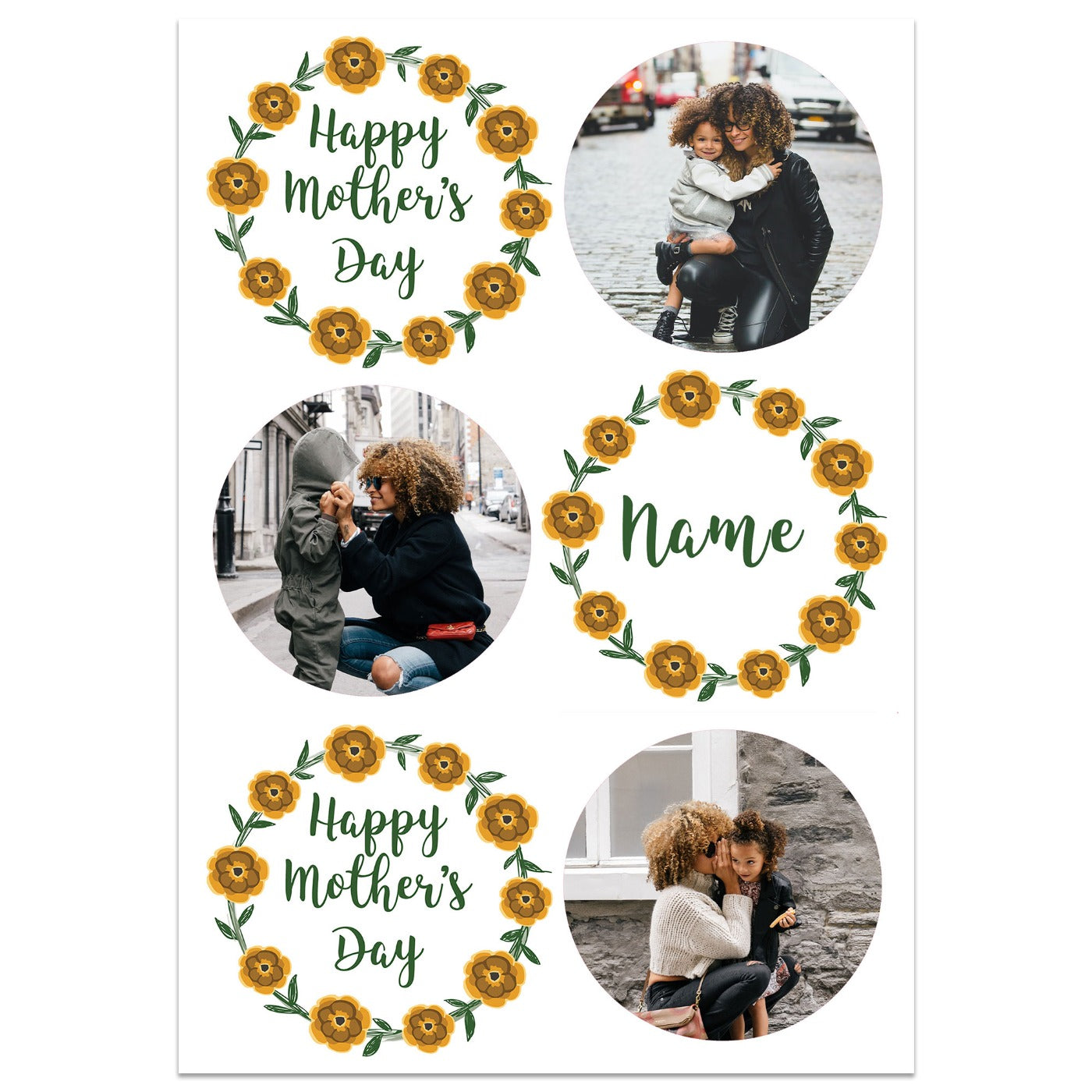 Yellow Flower Crown Birthday Card Standing Up