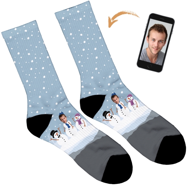 snowman family personalised christmas socks