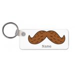 Brown Moustache Keyring