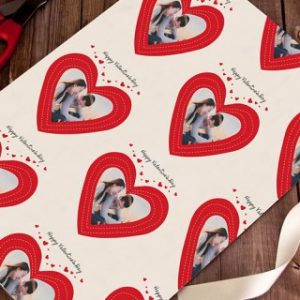 Heart Stitch Personalised Wrapping Paper