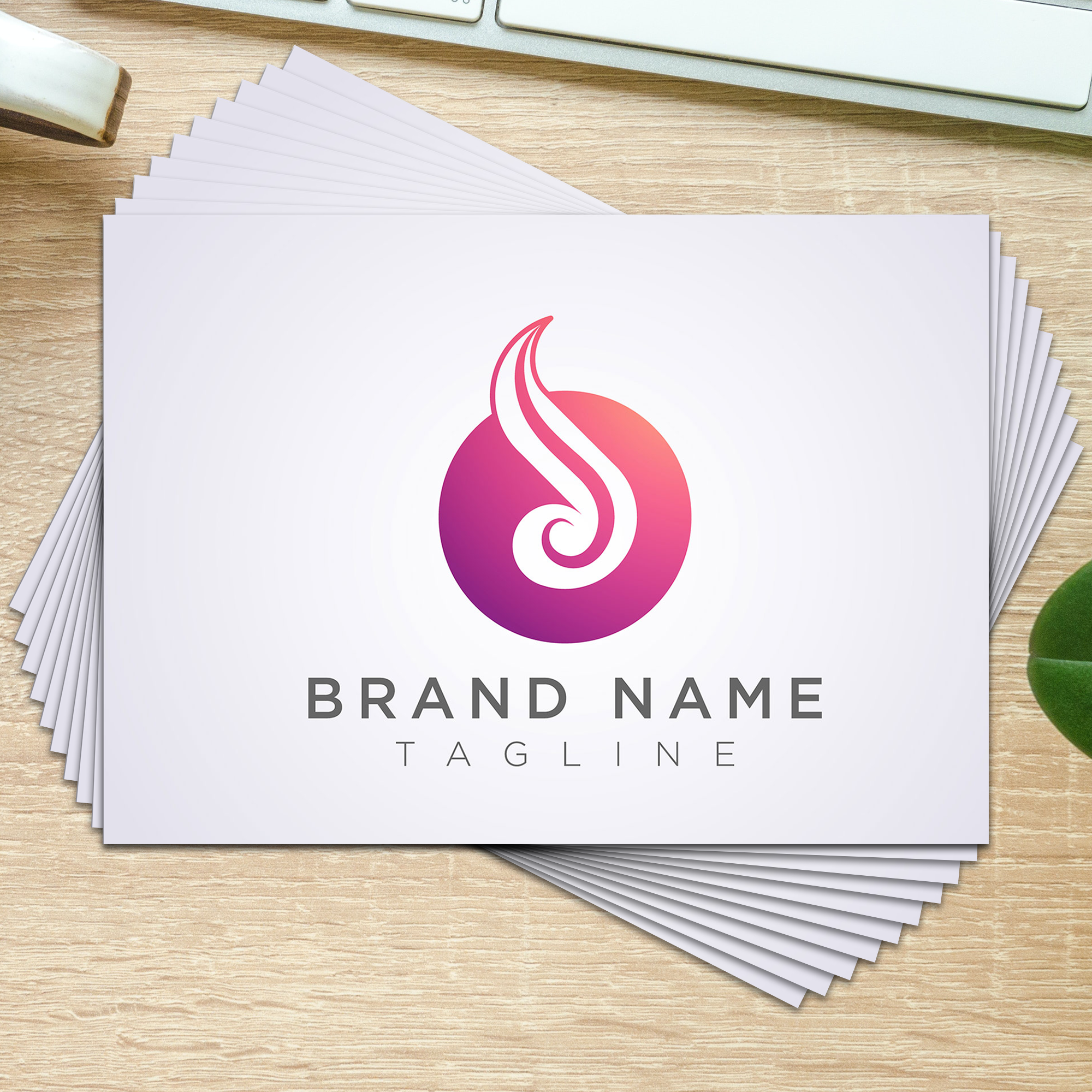 Custom Logo Business Thank You Card (Landscape) - Pack of 10
