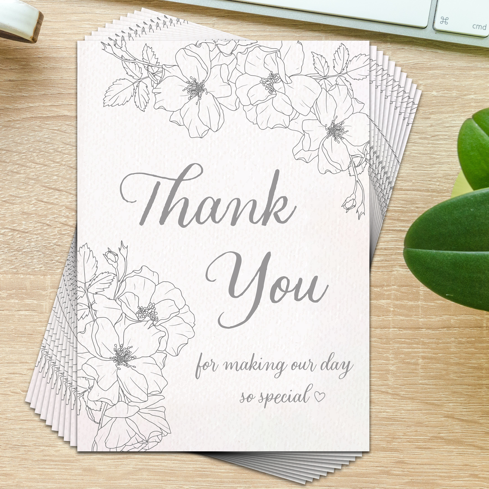 Thank You for Making Our Day so Special Wedding Card (Portrait) - Pack of 10
