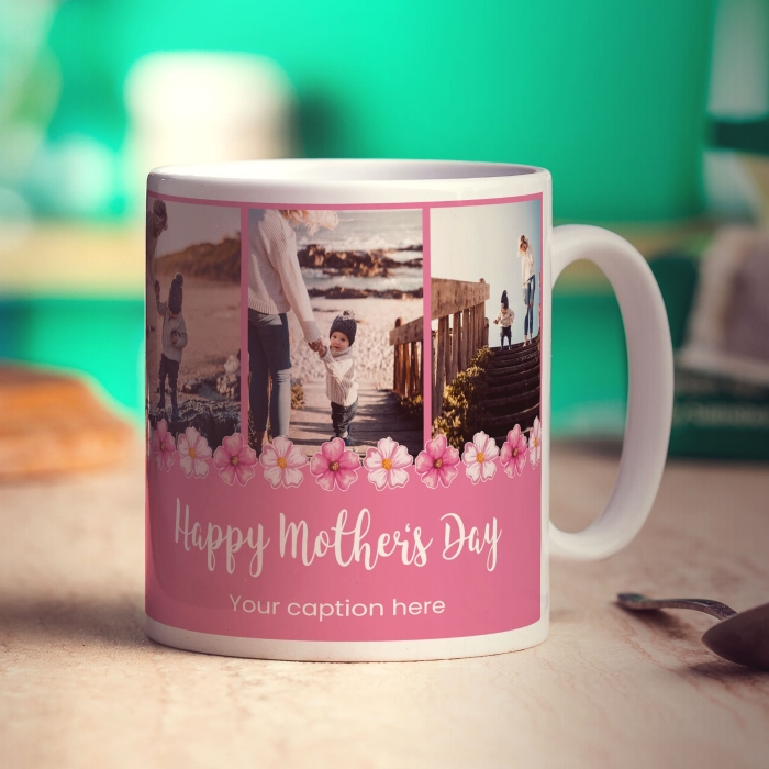 3 Photo Mother's Day Mug With Caption