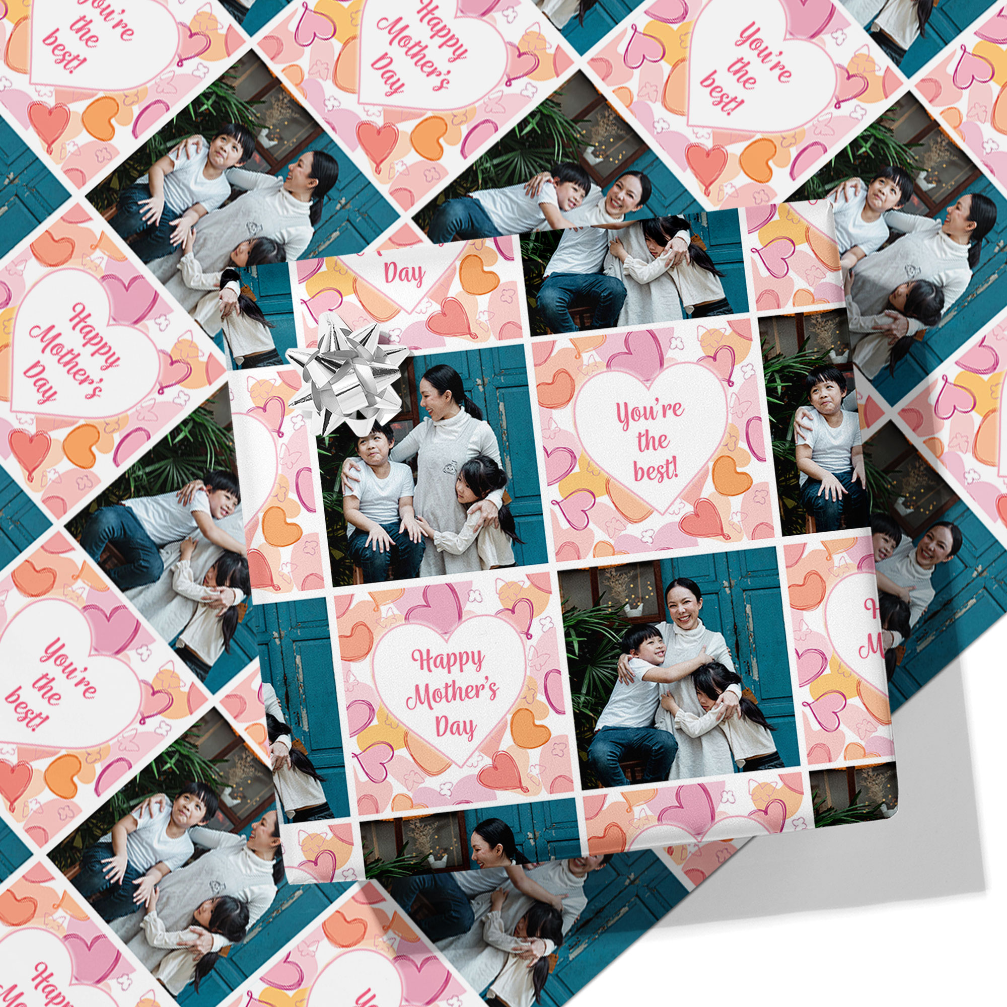 Mother's Day Photo Grid Wrapping Paper