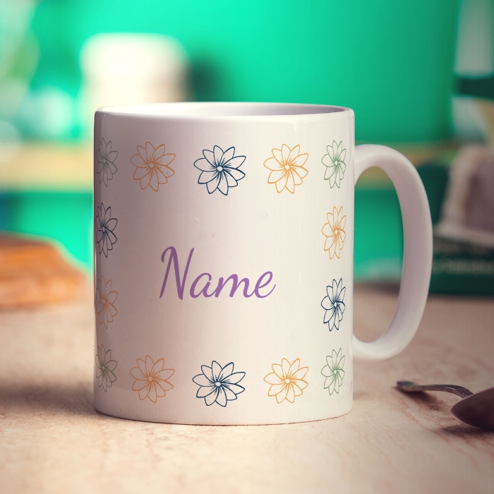 Flower Pattern Name Mug