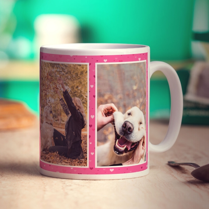 4 Photo Heart Mug