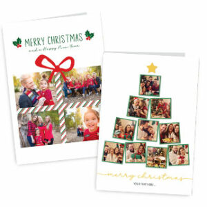 4 Photo Christmas Present Collage Card & 10 Photo Christmas Tree Collage Card