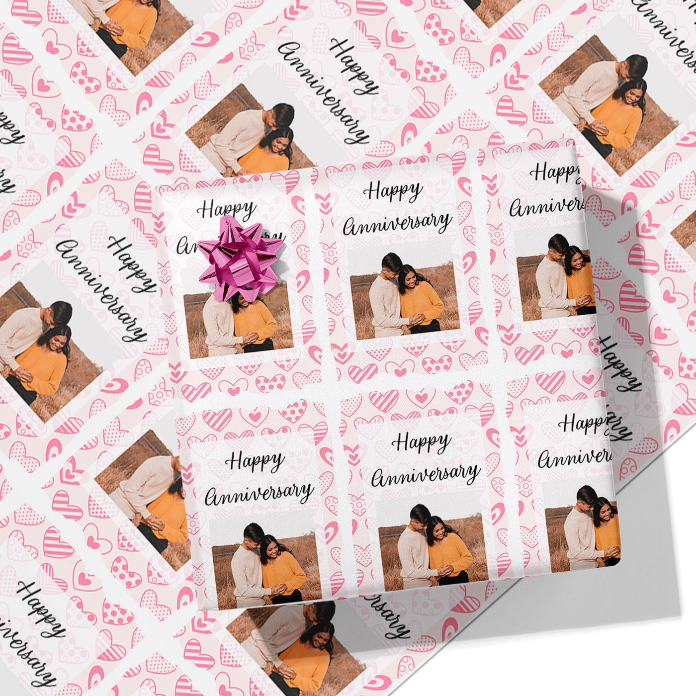 Personalised Anniversary Wrapping Paper - Add Photos & Names – Printster