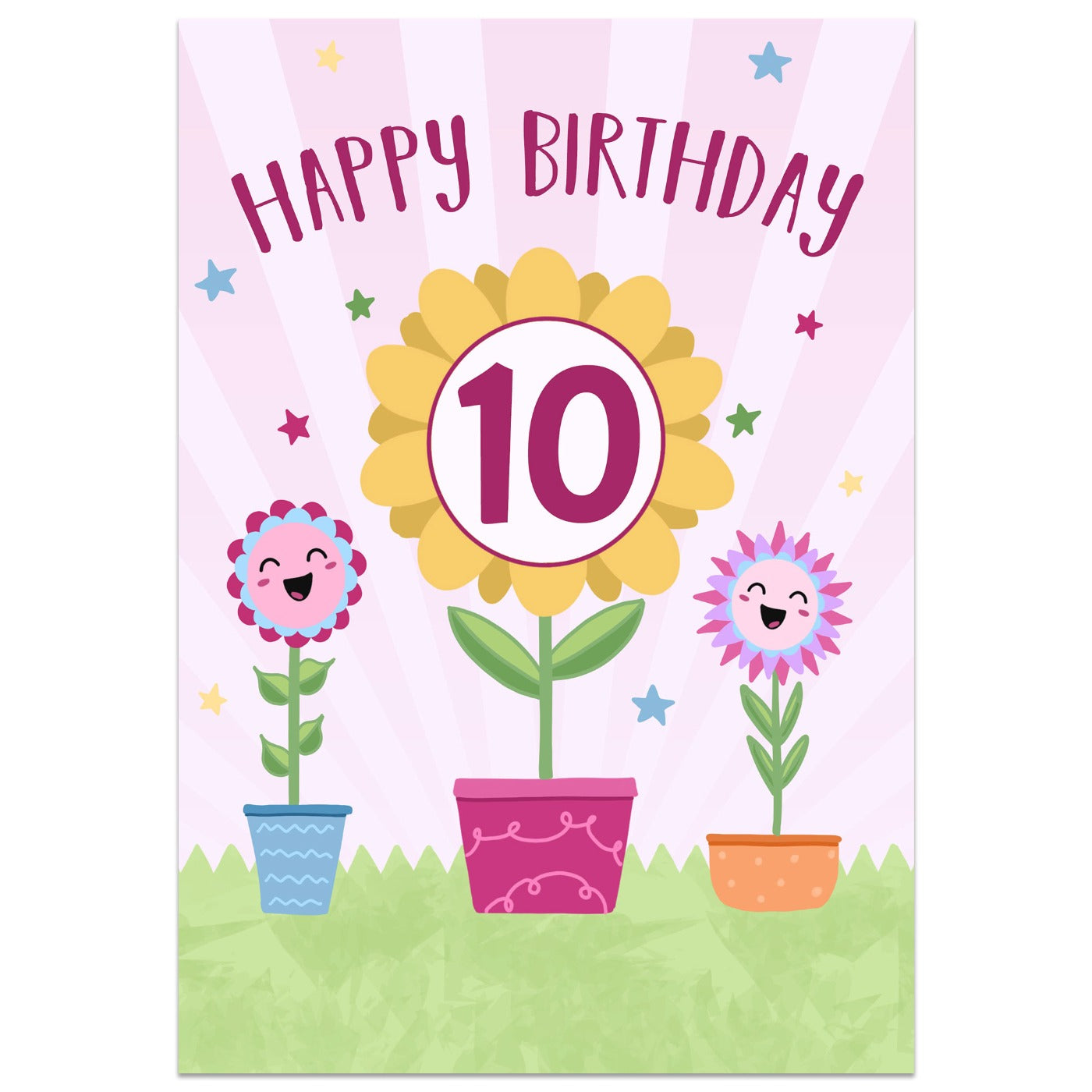 10th Birthday Flower Card