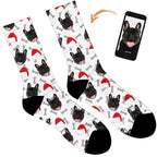 Your Dog on Christmas Socks - Plain White / Mens: 6-8 UK / 7-9 US