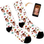 Reindeer Personalised Christmas Socks - Plain White / Mens: 6-8 UK / 7-9 US