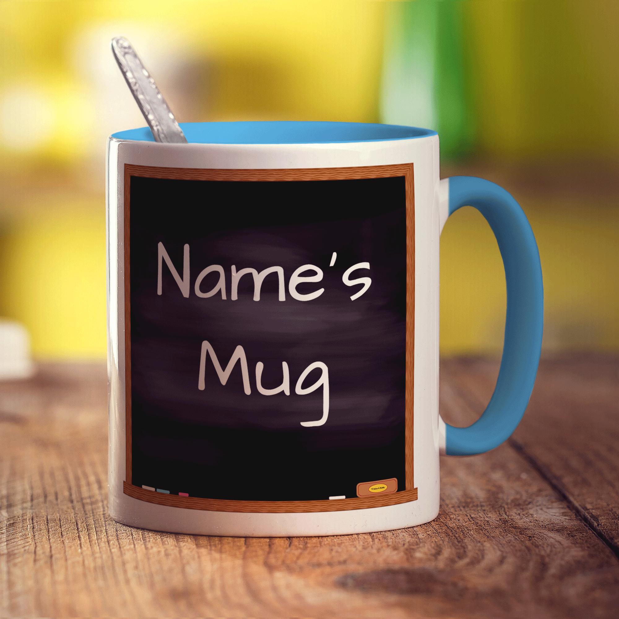 Personalised Blackboard Mug - Standard 330ml (11oz) / Blue