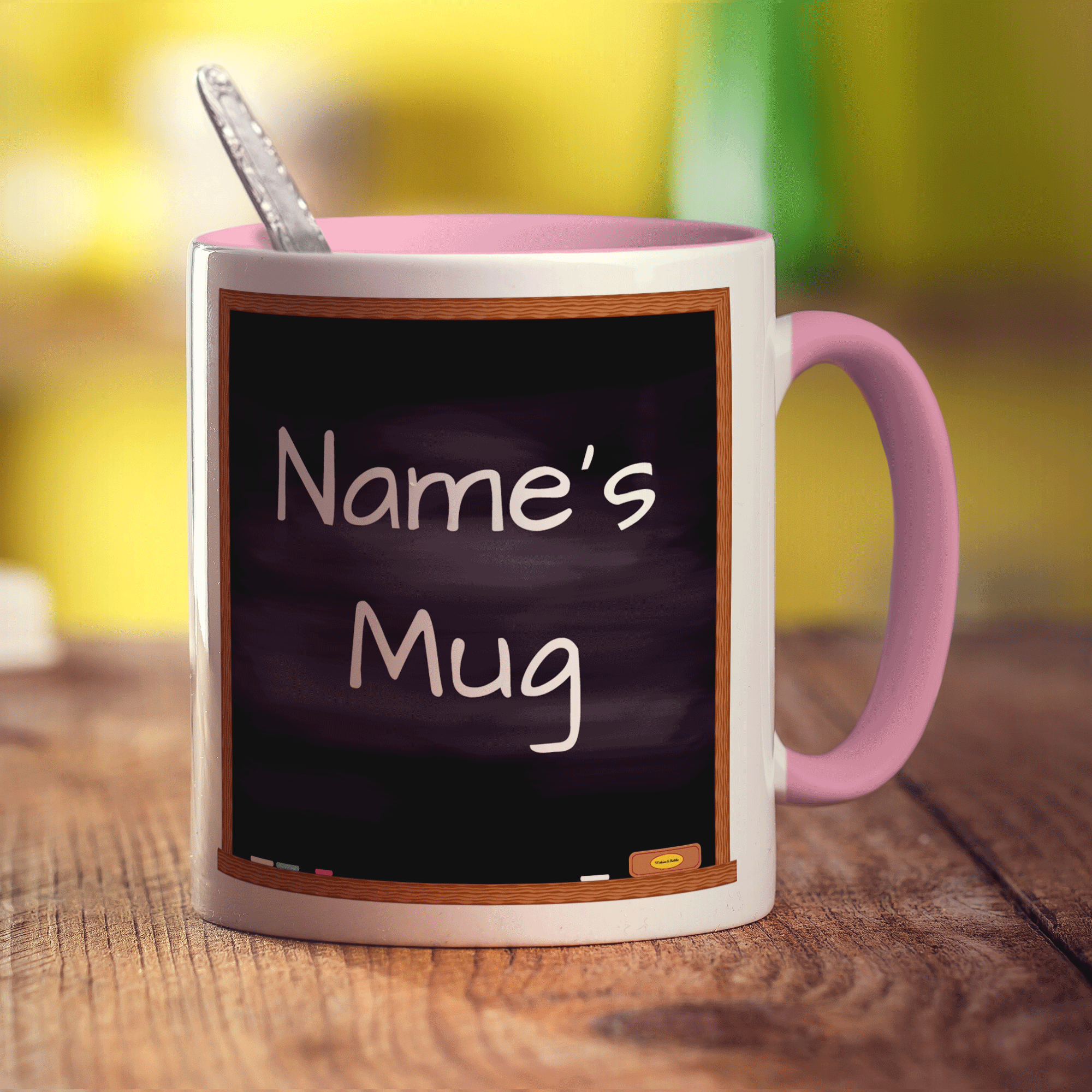 Personalised Blackboard Mug - Standard 330ml (11oz) / Pink