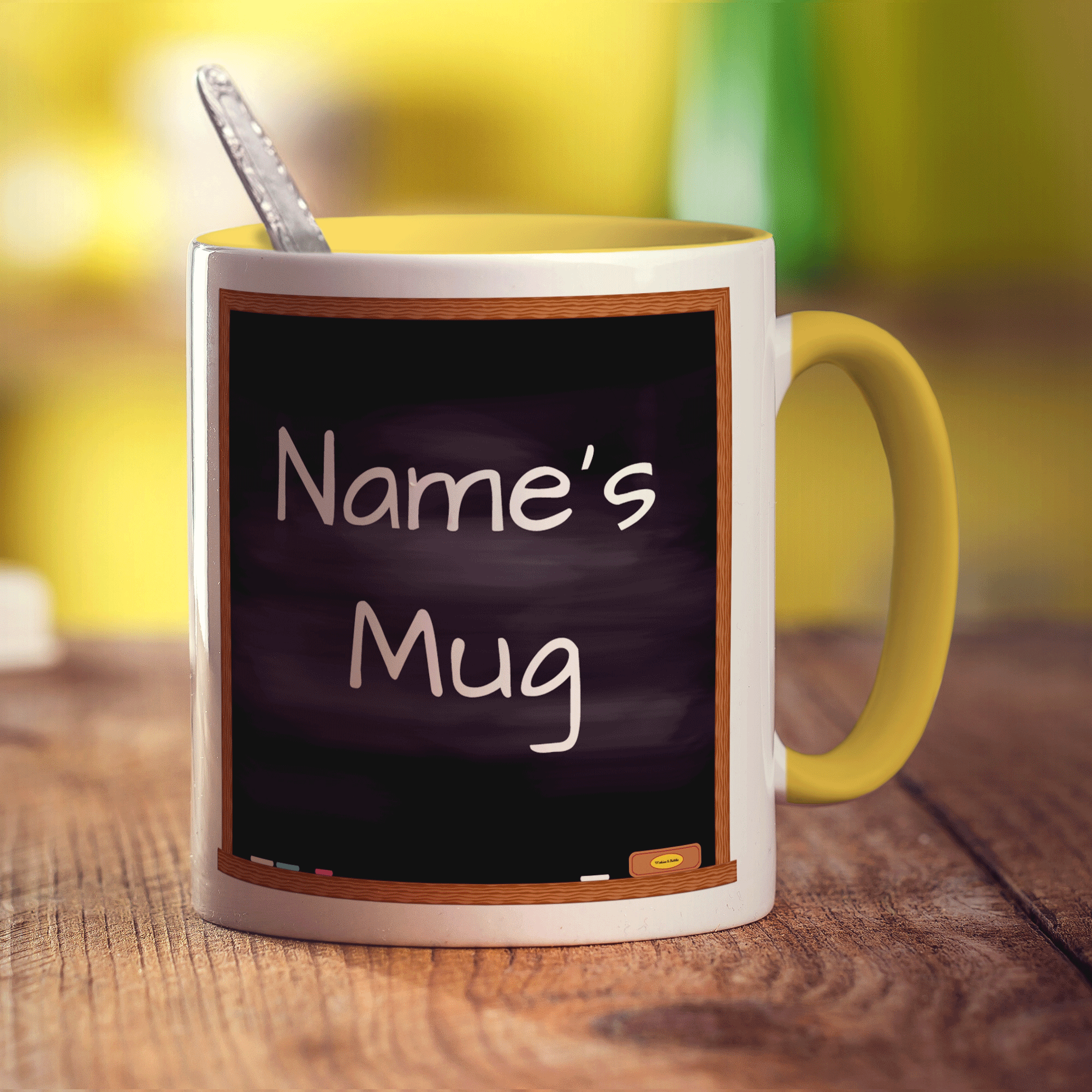 Personalised Blackboard Mug - Standard 330ml (11oz) / Yellow