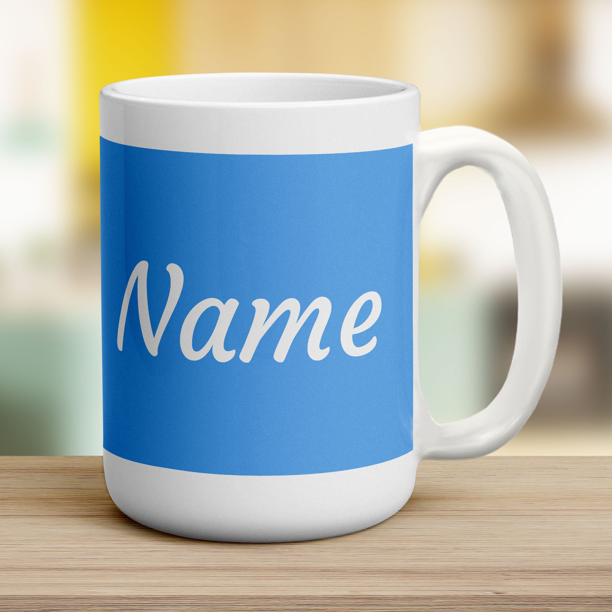 Personalised Blue Mug With Name