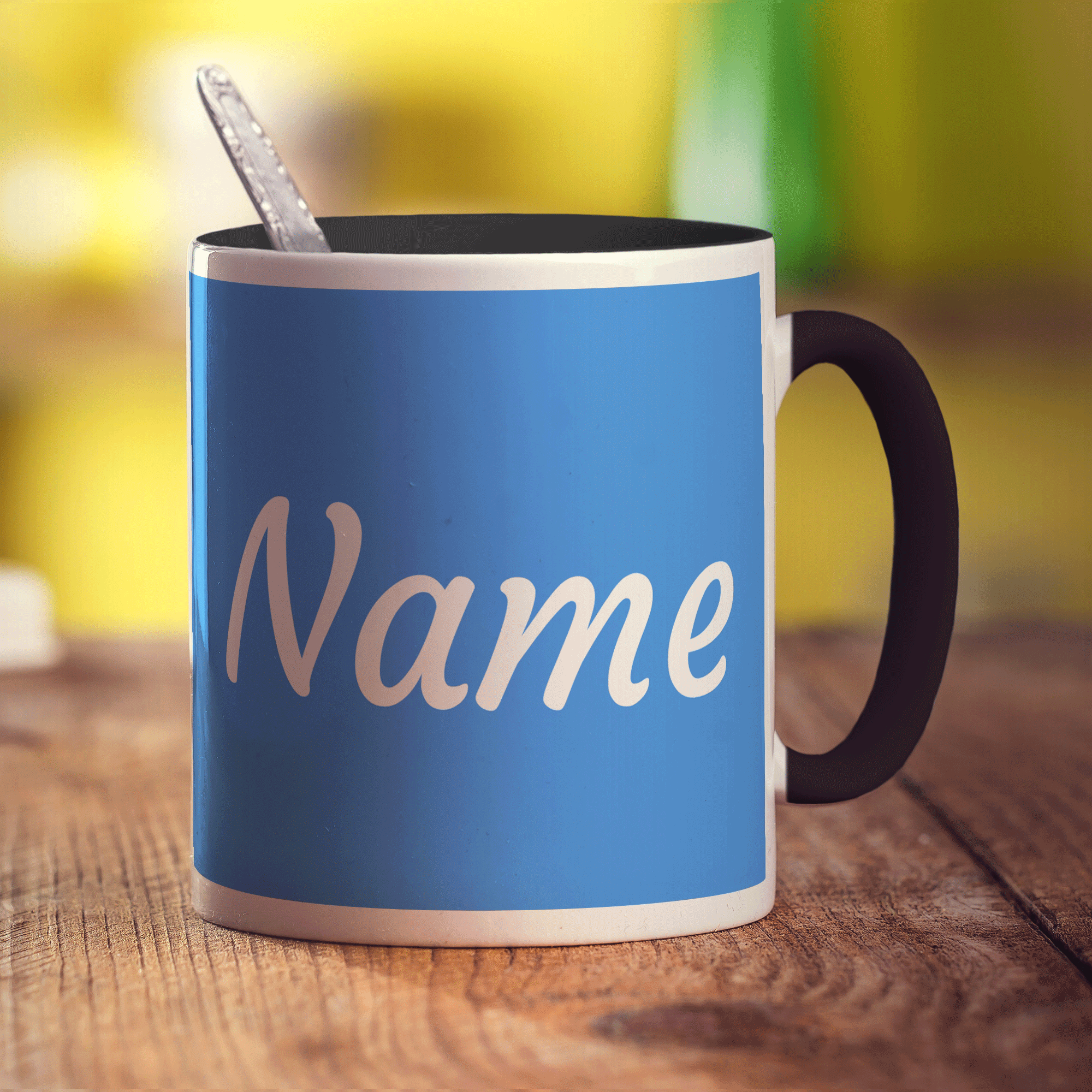 Personalised Blue Mug With Name
