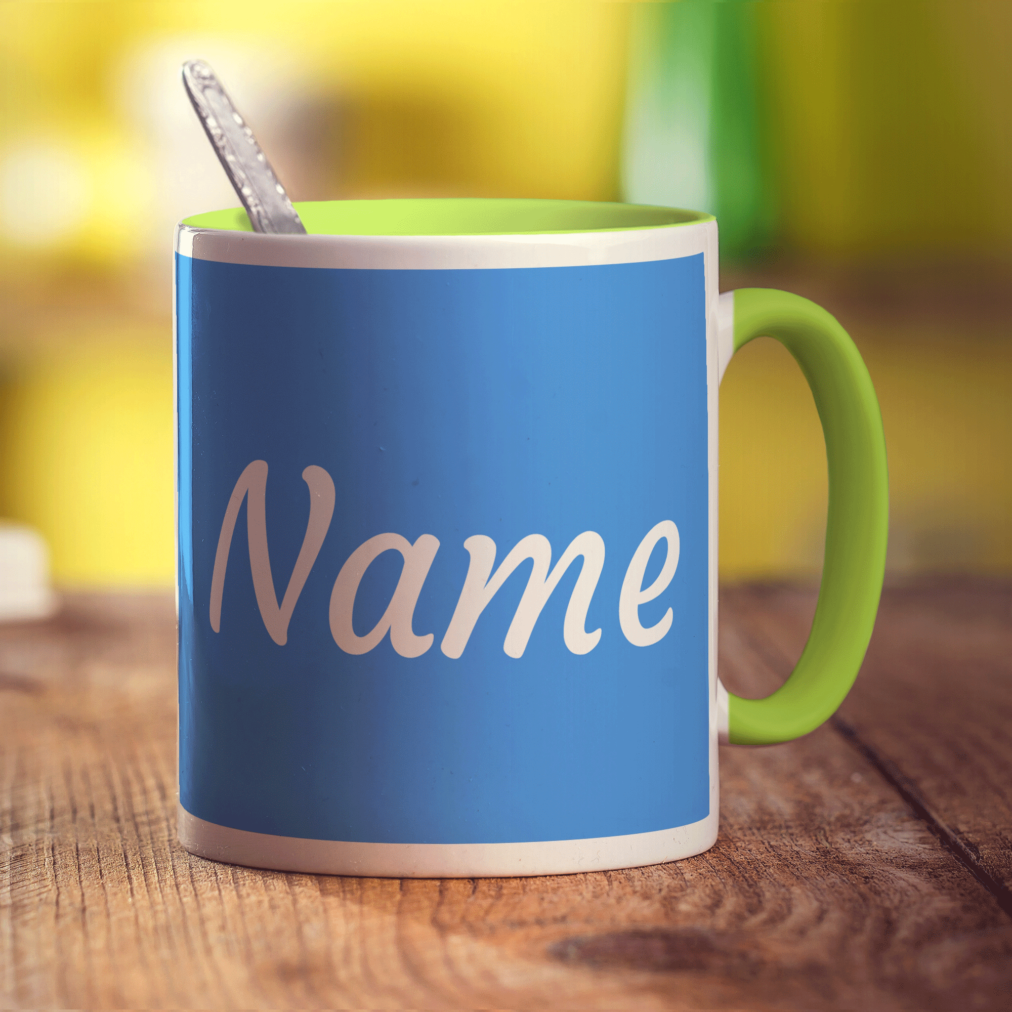 Personalised Blue Mug With Name
