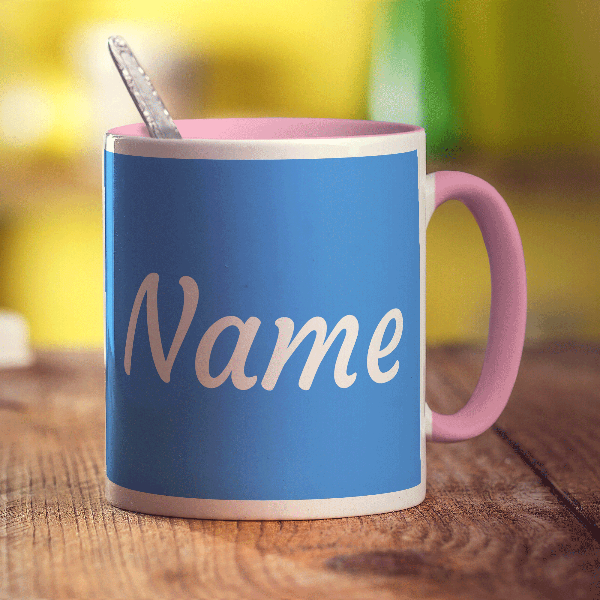 Personalised Blue Mug With Name