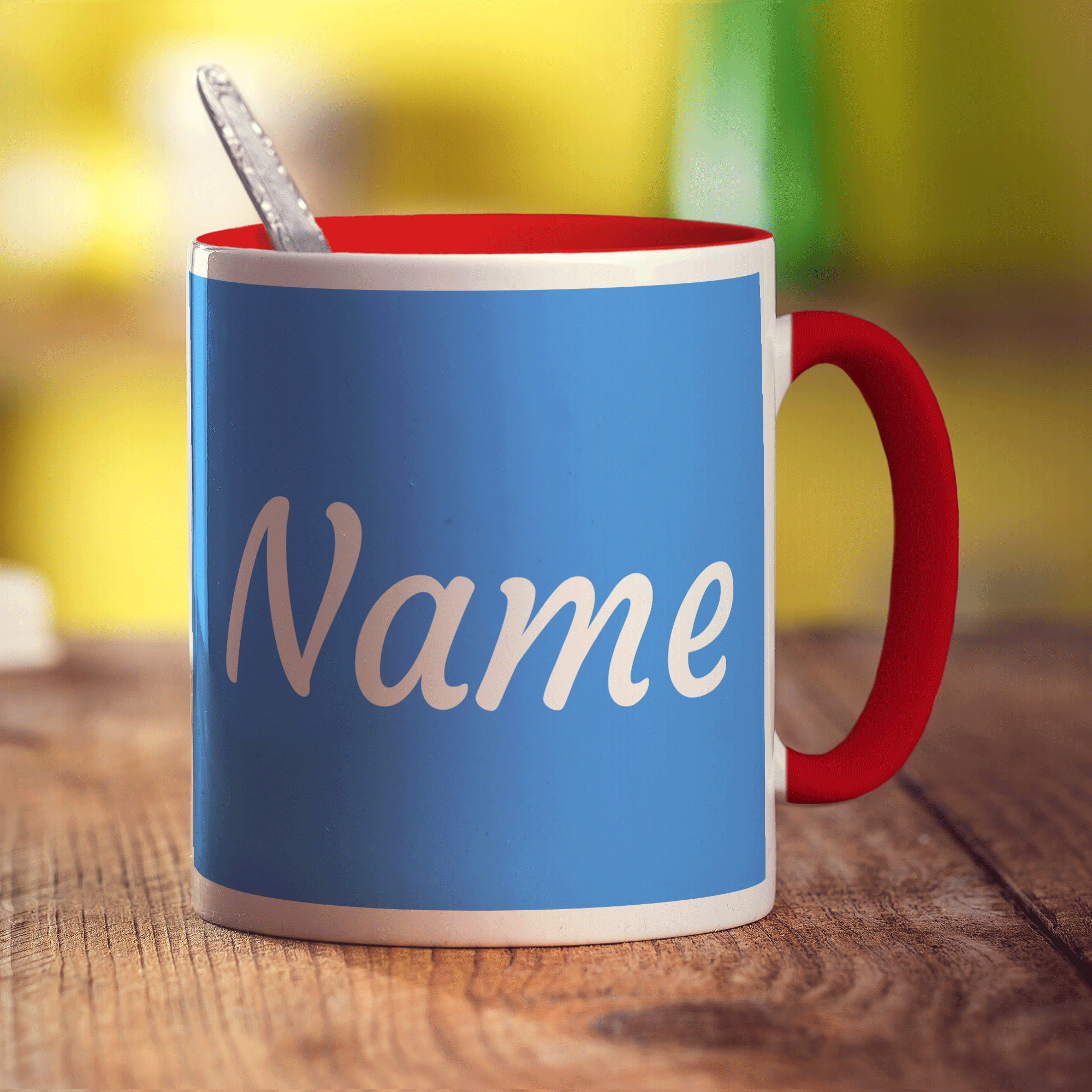 Personalised Blue Mug With Name