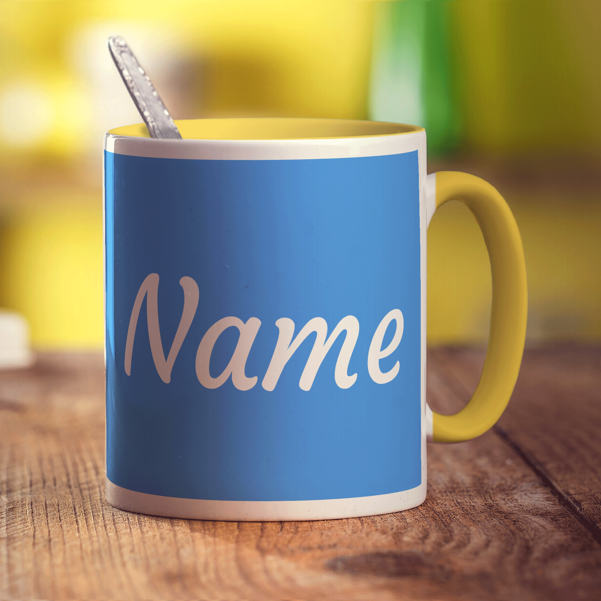 Personalised Blue Mug With Name