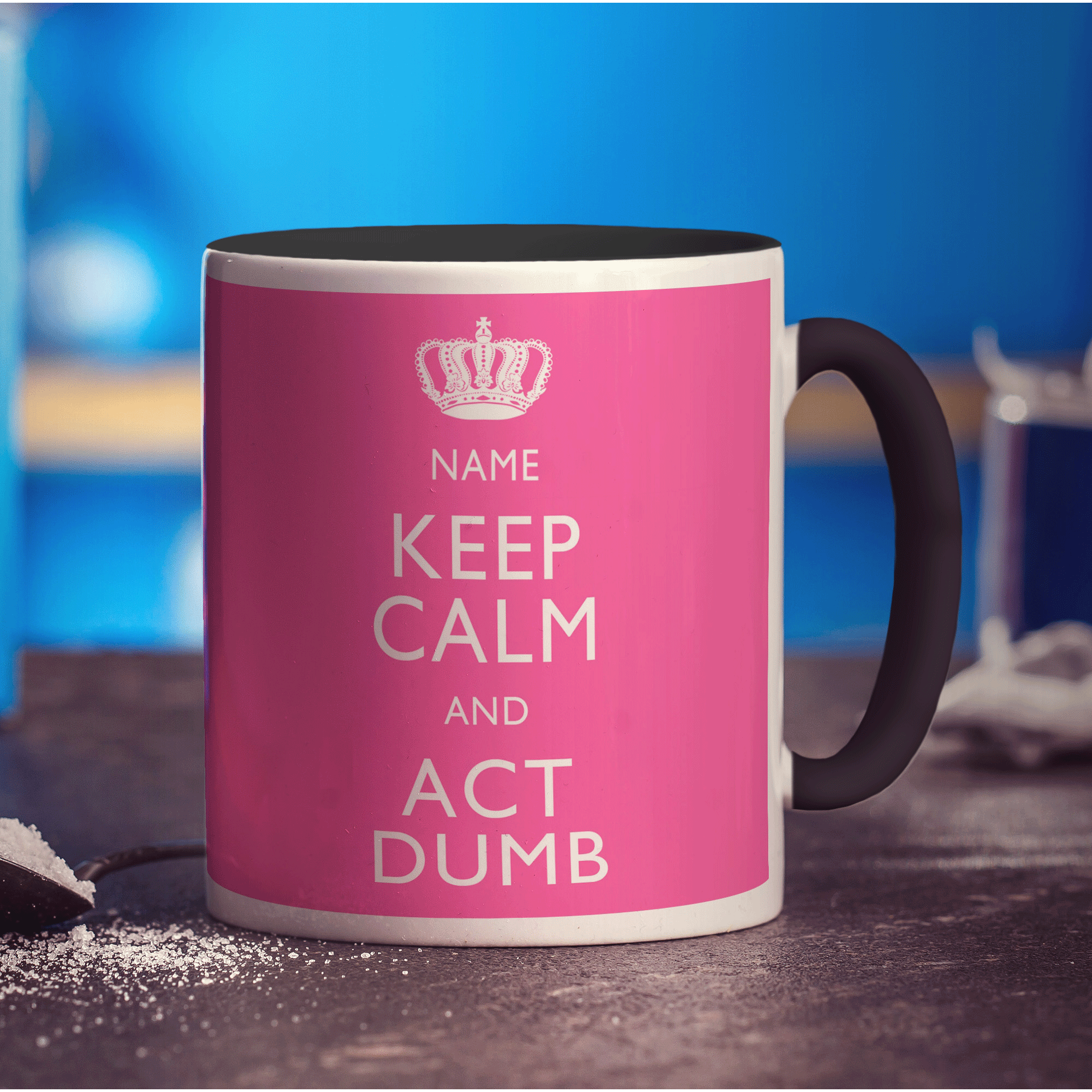 Keep Calm and Act Dumb Personalised Mug - Standard 330ml (11oz) / Black